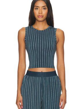 WeWoreWhat Navy Cream Muscle Tank S & Wide Leg Pants XS Set